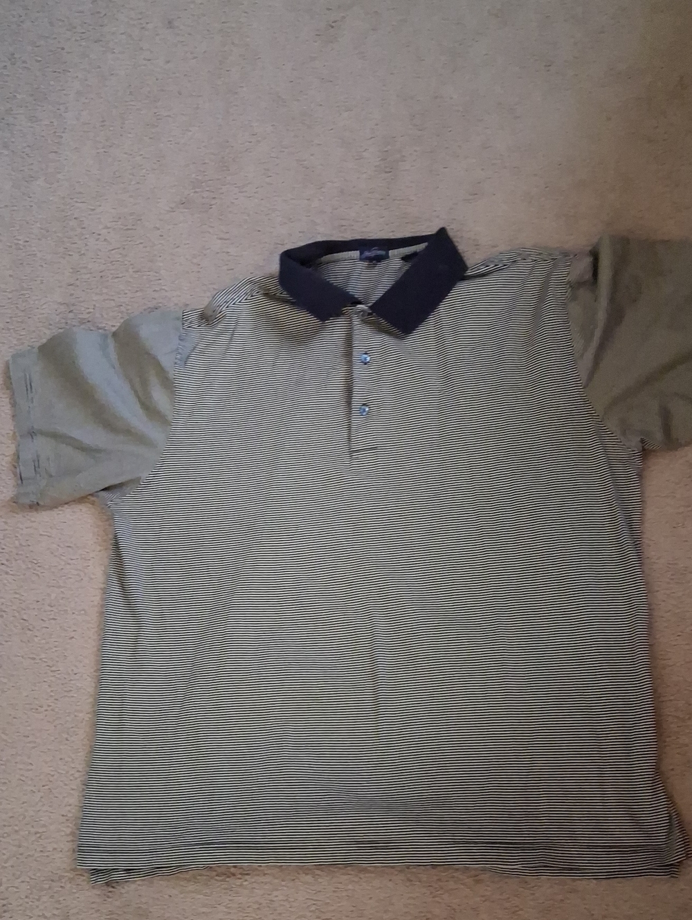 Vintage Jack Nicklaus Men's Black & White Striped Polo Shirt Golf Shirt XLarge